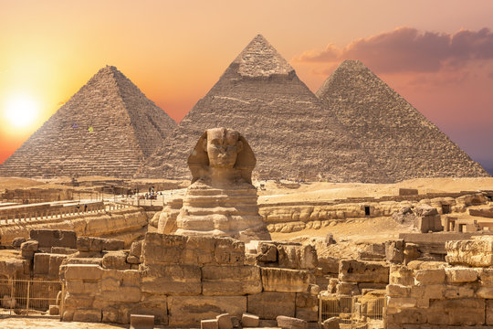 Giza Pyramids and Sphinx Cairo